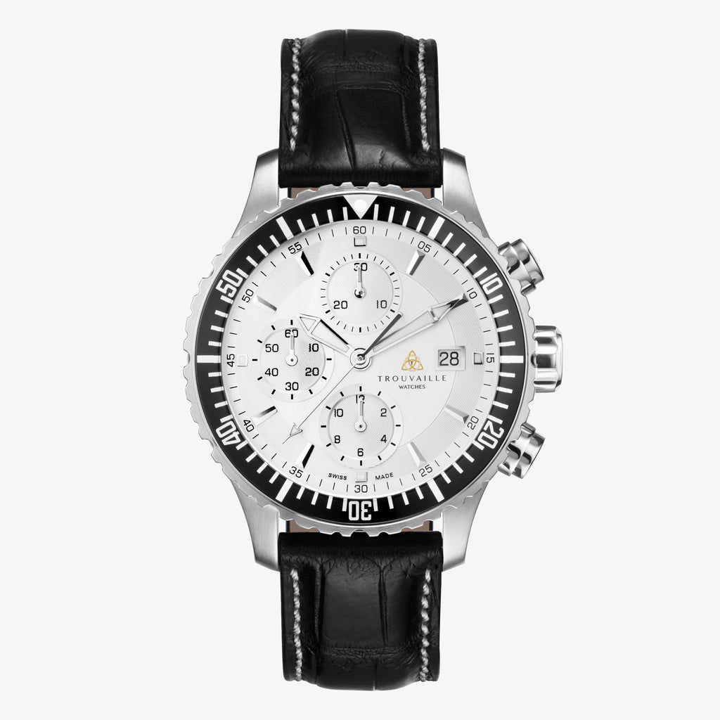 White Captain Chronograph Automatic Watch