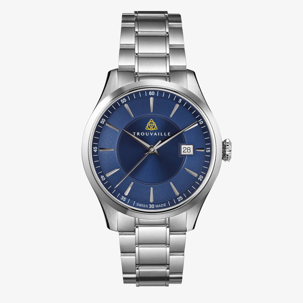 Blue Classic Index Stainless Steel Automatic Watch