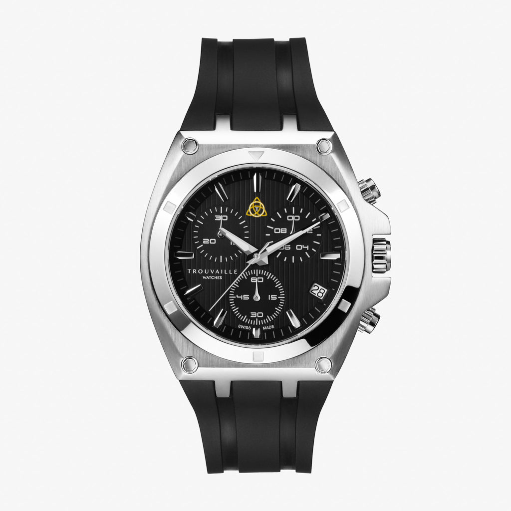 Black Deluxe Chronograph Quartz Watch