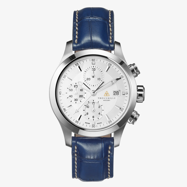 White Pilot Chronograph Automatic Watch