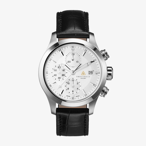White Pilot Chronograph Automatic Watch