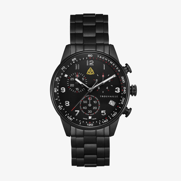 Black Aviator SS - Chronograph Watch Black Stainless Steel